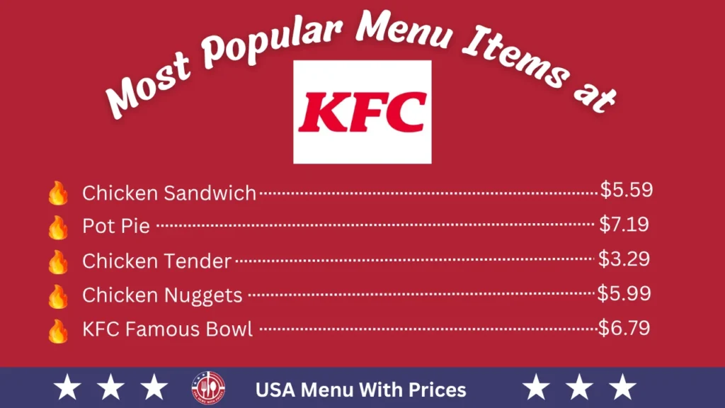 Most Popular Menu Items at KFC Menu