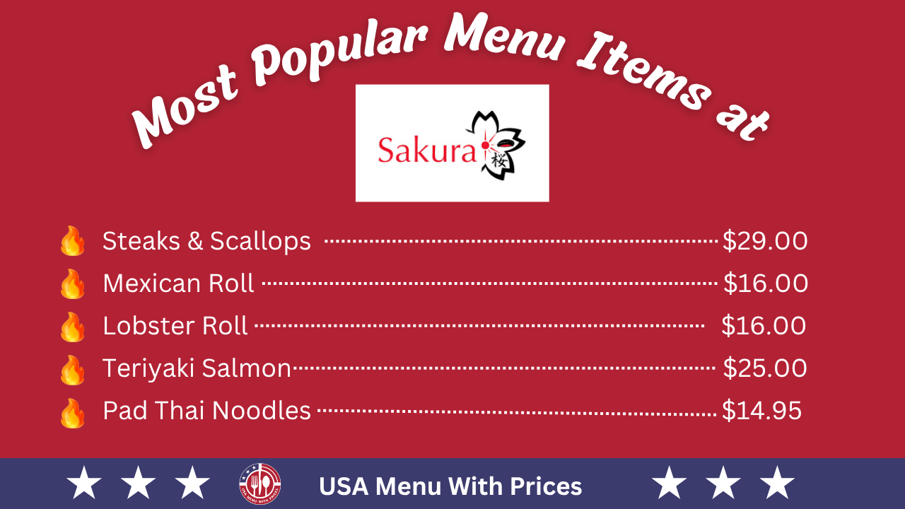 Most Popular Menu Items at Sakura