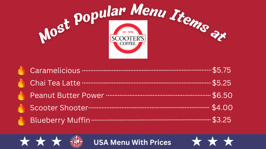 Most Popular Menu Items at Scooter's Coffee Menu