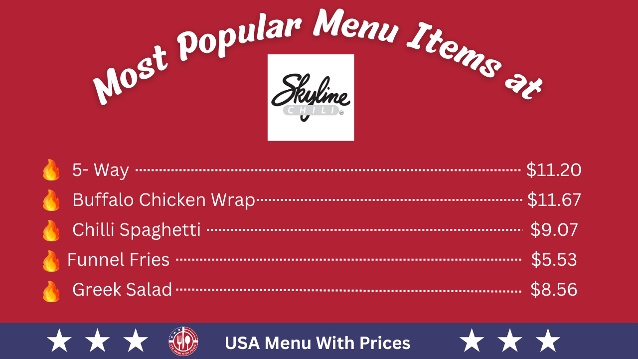 Most Popular Menu Items at Skyline Chili Menu