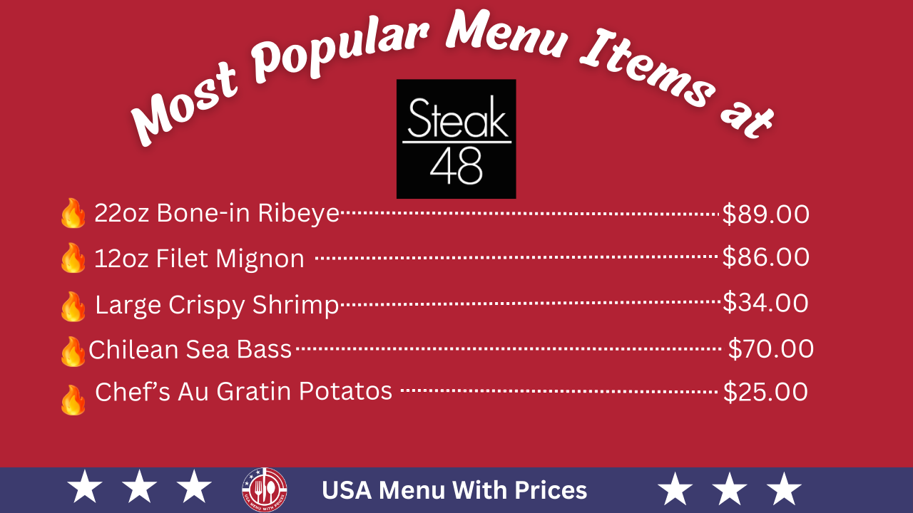 Most Popular Items at Steak 48