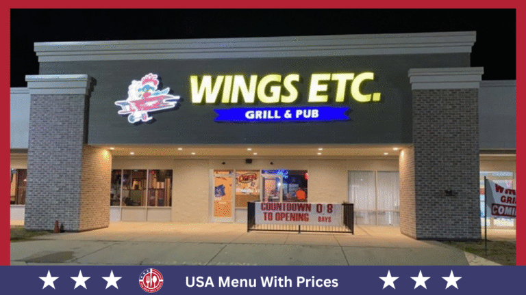 Wings Etc. Menu With Prices