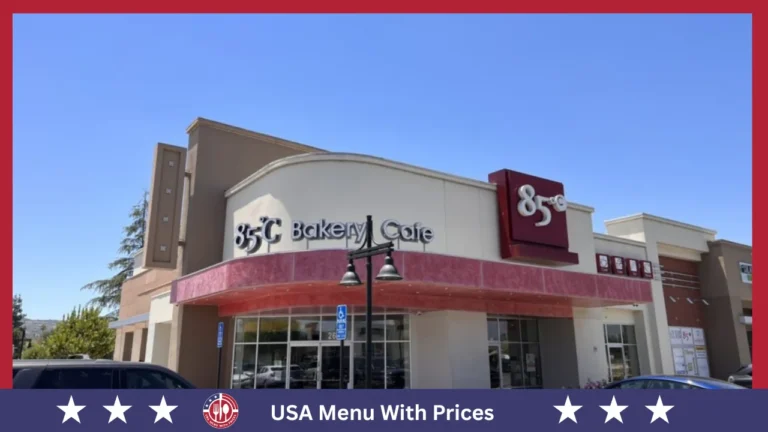 85 Degrees Bakery Menu With Prices In USA