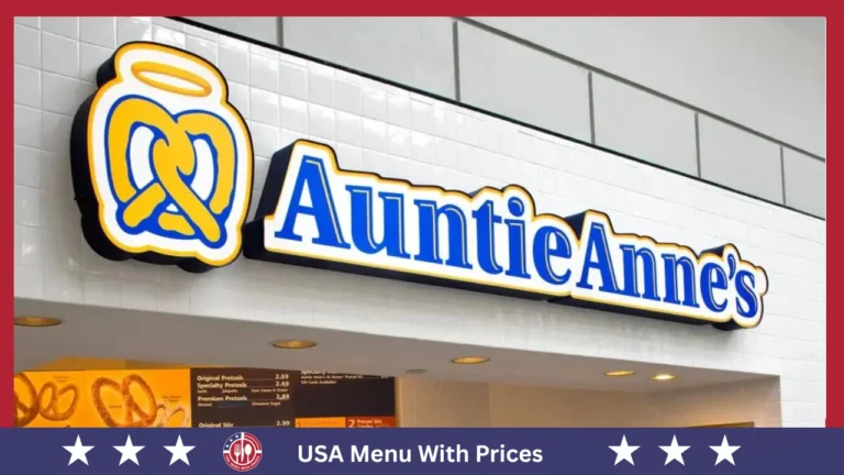 Auntie Anne's Menu With Prices USA