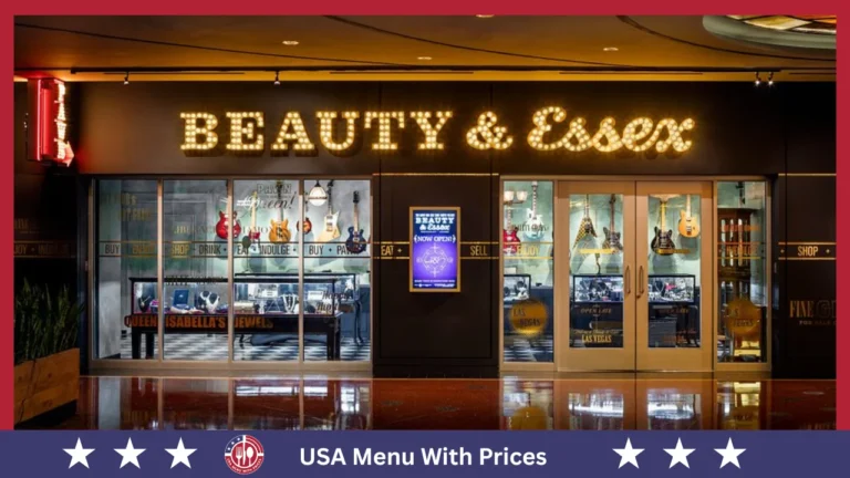 Beauty & Essex Las Vegas Menu With Prices