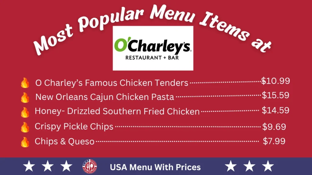 Most Popular Menu Items O'Charley's Menu