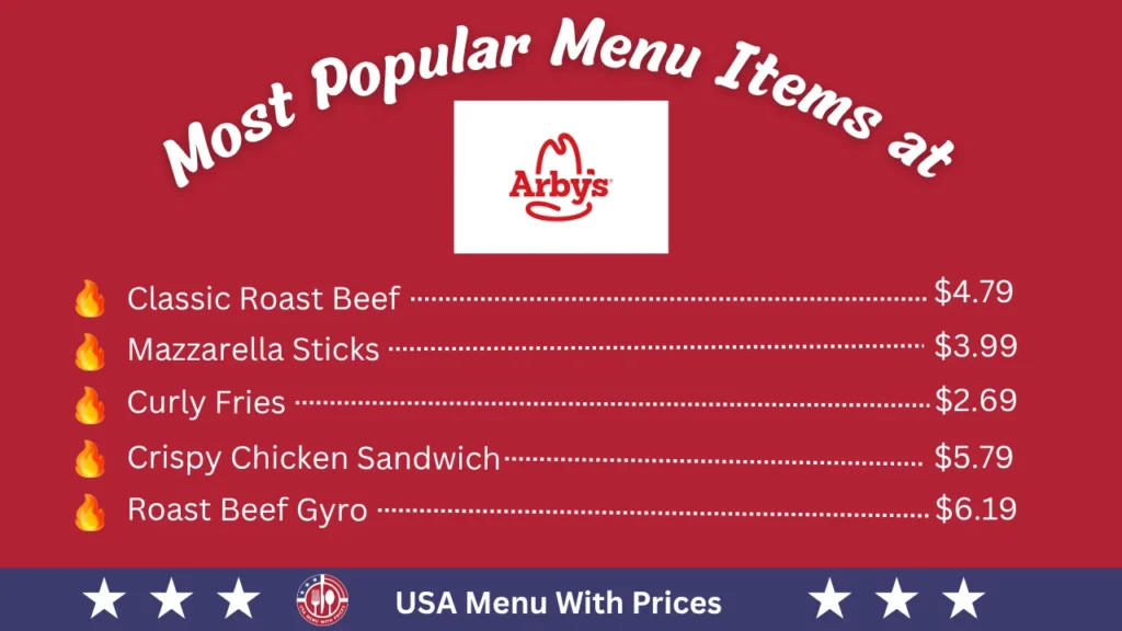 Most Popular Menu Items at Arby's Menu 