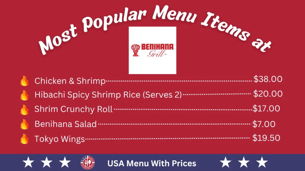Most Popular Menu Items at Benihana Menu
