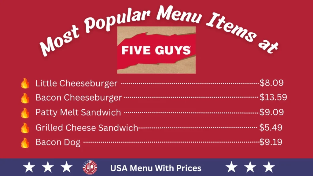Most Popular Menu Items at Five Guys Menu 