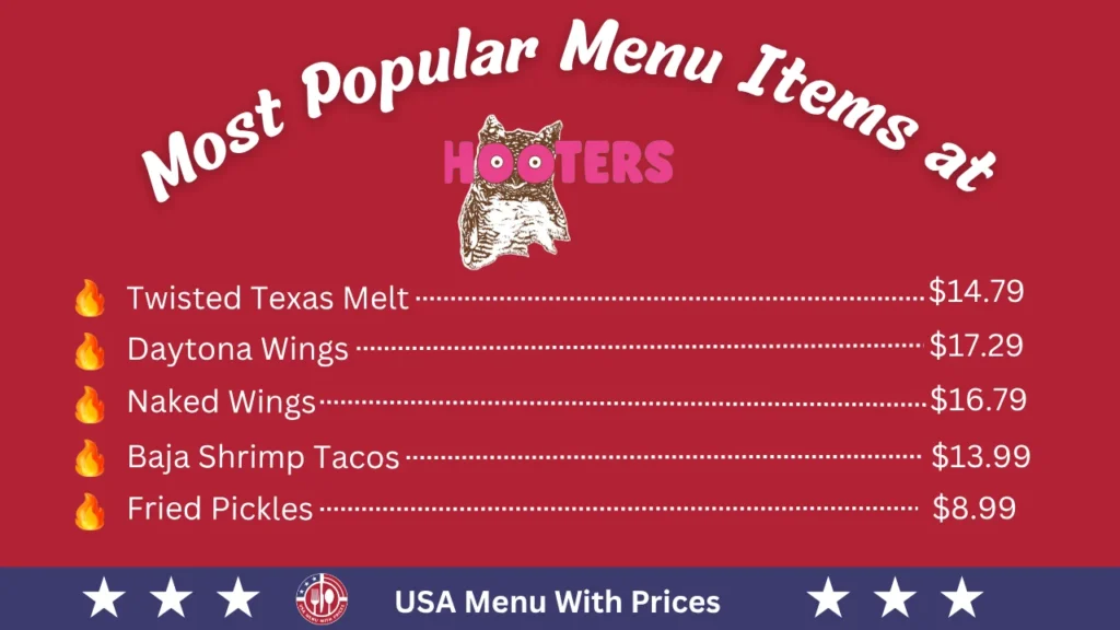 Most Popular Menu Items at Hooters Menu 