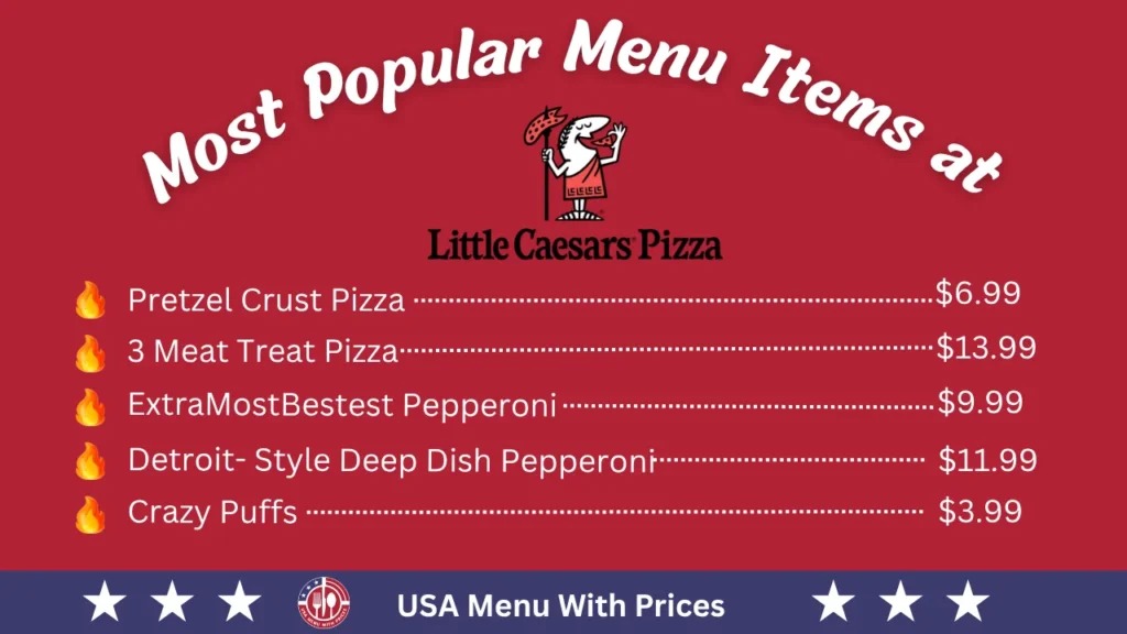 Most Popular Menu Items at  Little Caesars Menu