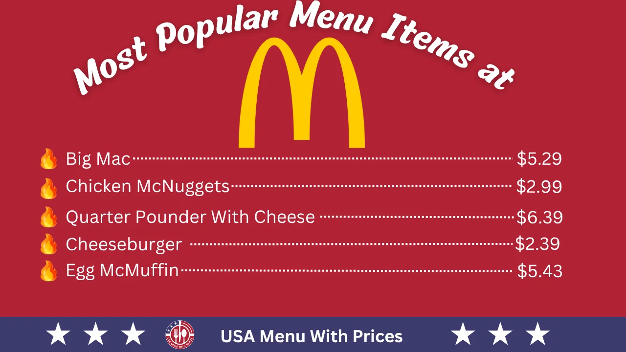 Most Popular Menu Items at Mcdonald's Menu