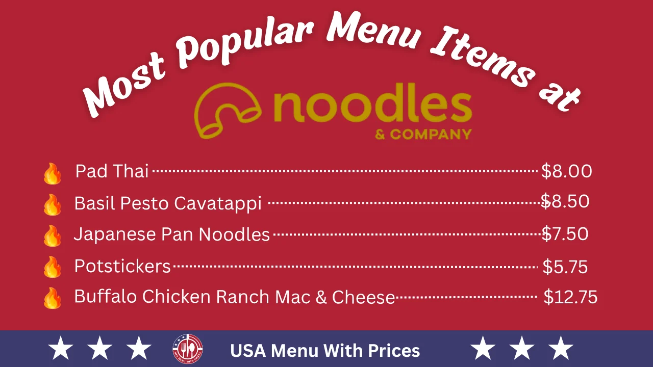 Most Popular Menu Items at Noodles and Company Menu