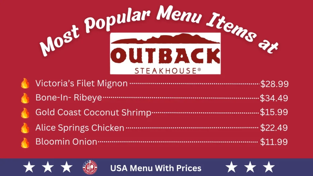 Most Popular Menu Items at Outback Steakhouse Menu
