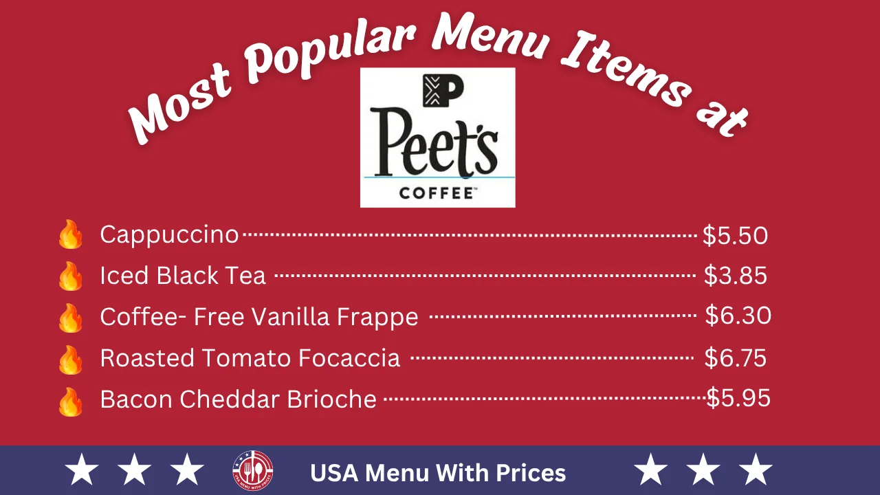 Most Popular Menu Items at Peet's Coffee Menu