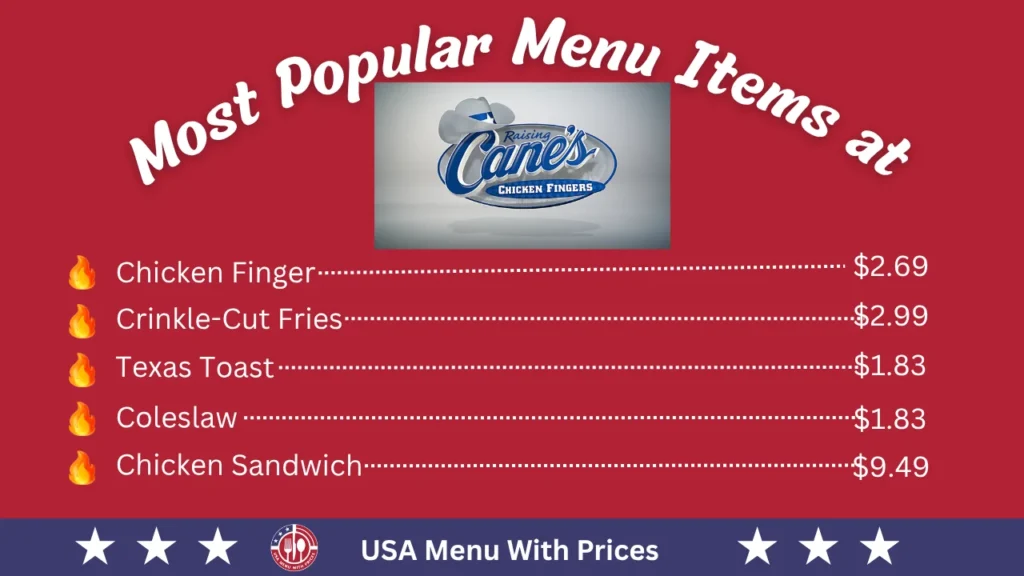 Most Popular Menu Items at Raising Cane's Menu