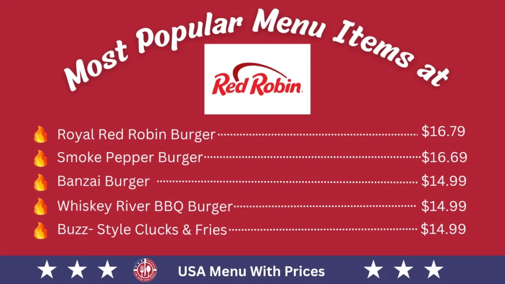 Most Popular Menu Items at Red Robin Menu 