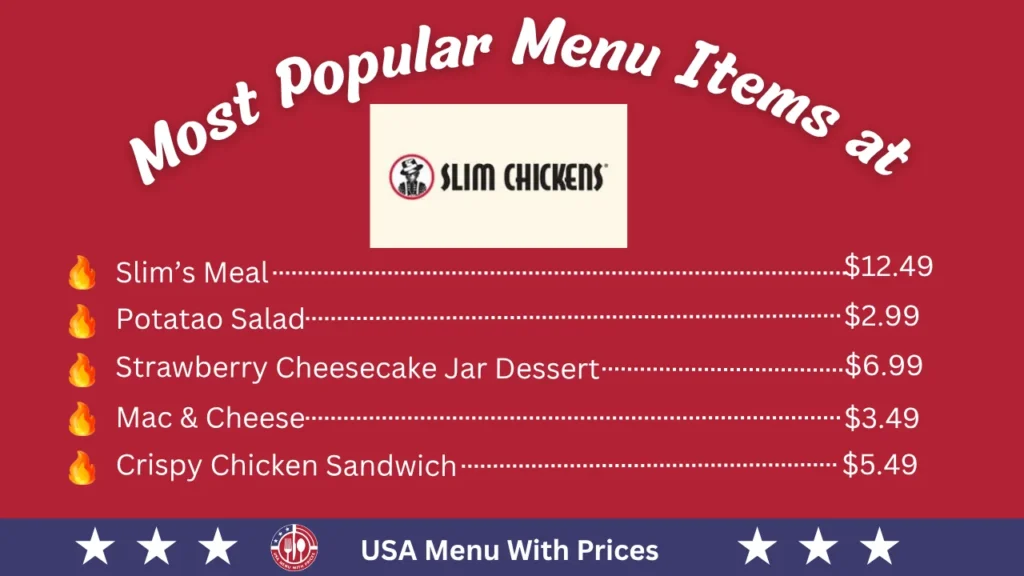Most Popular Menu Items at Slim Chickens Menu