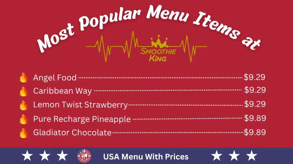 Most Popular Menu Items at Smoothie King Menu
