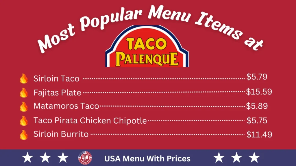 Most Popular Menu Items at Taco Palengue Menu