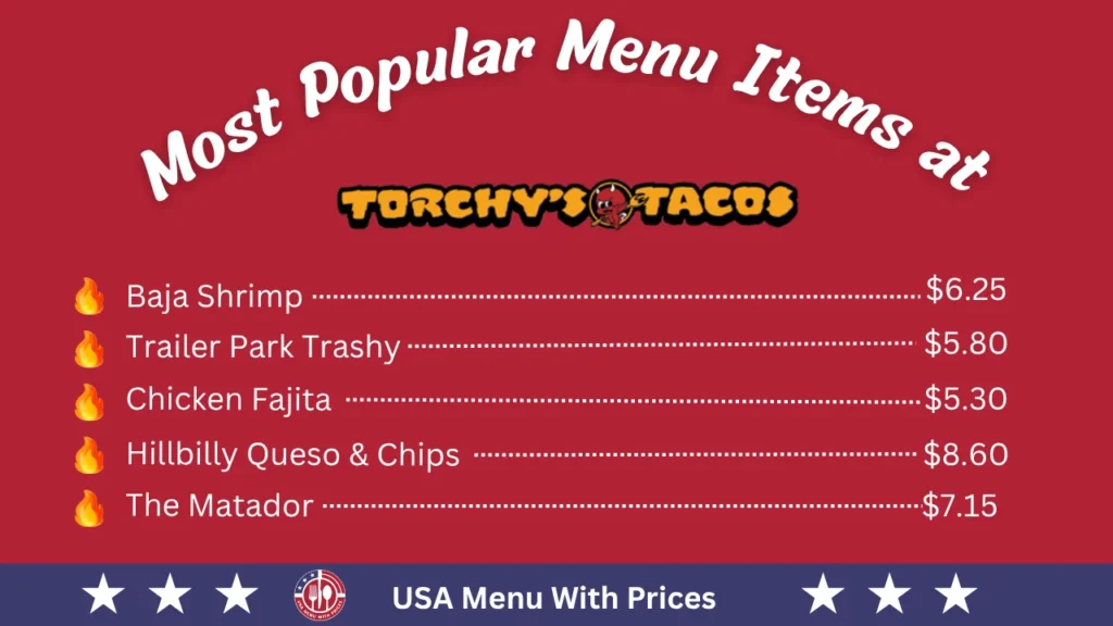 Most Popular Menu Items at Torchy's Tacos Menu