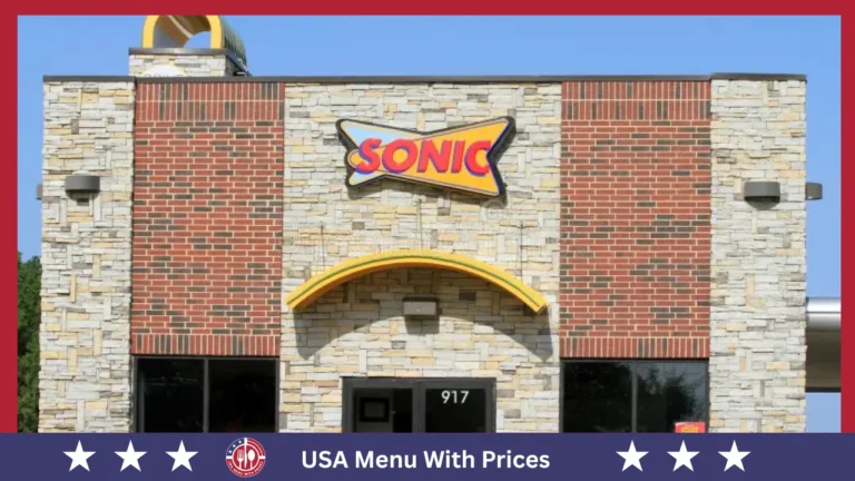Sonic Menu With Prices In USA