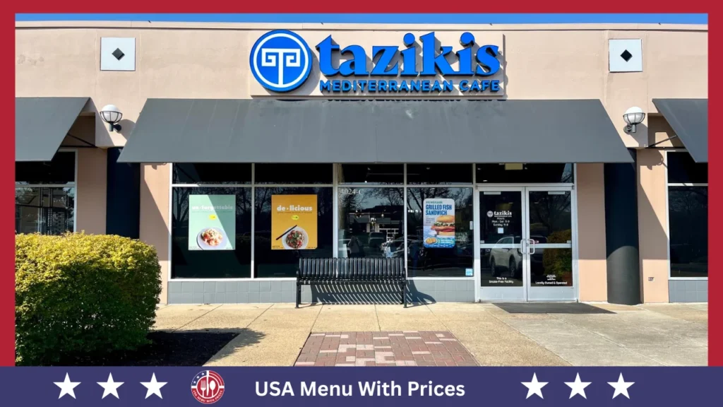 Taziki's Menu With Prices In USA