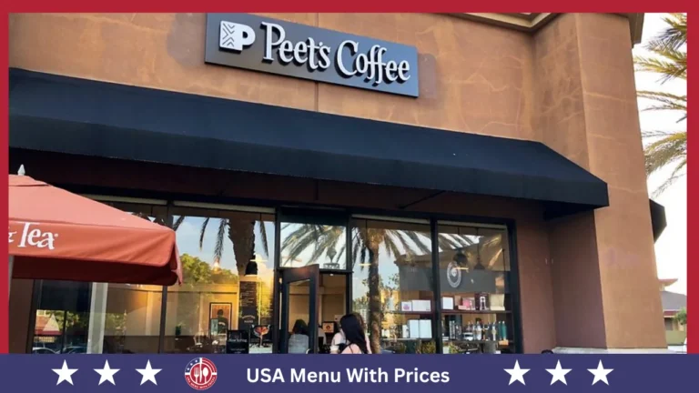 peet's coffee menu with prices in USA