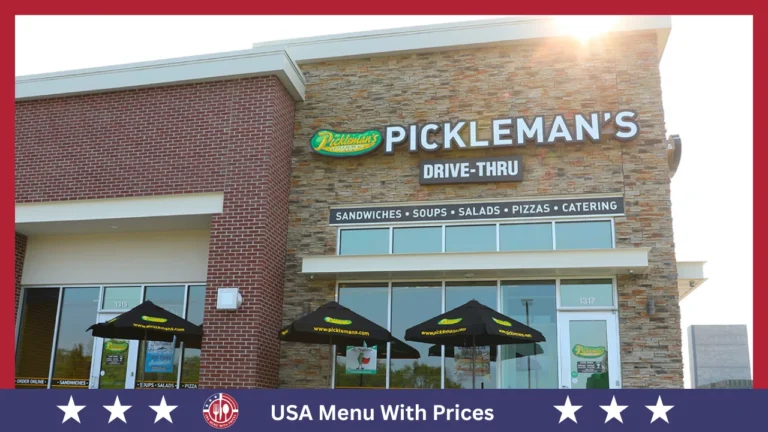 picklemans menu with prices USA