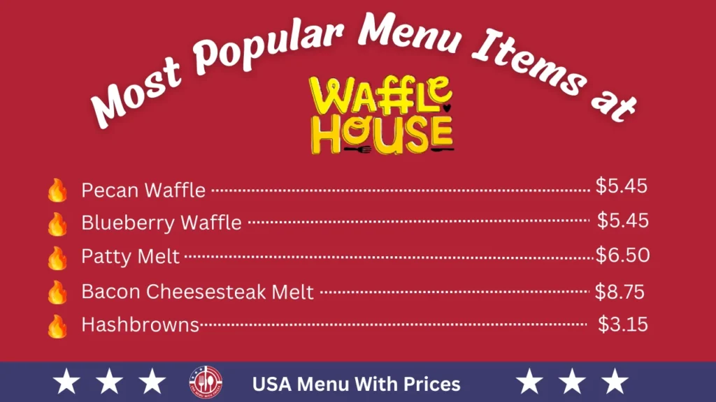 Most Popular Menu Items at Waffle House Menu