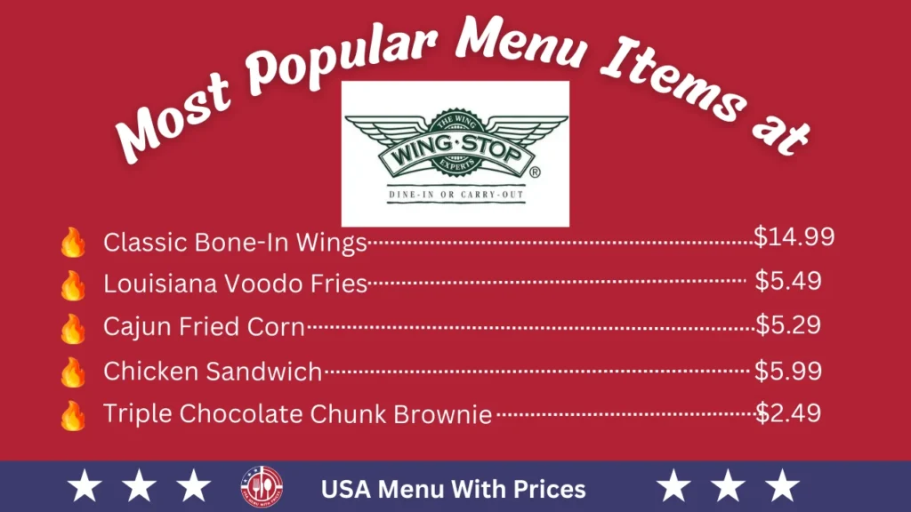 Most Popular Menu Items at Wingstop Menu