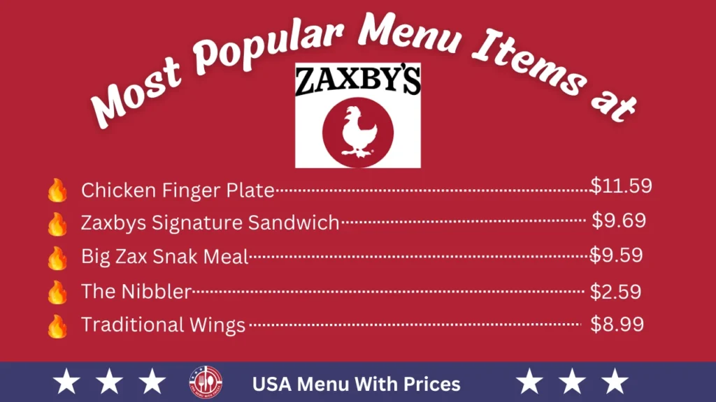 Most Popular Menu Items at Zaxby's Menu