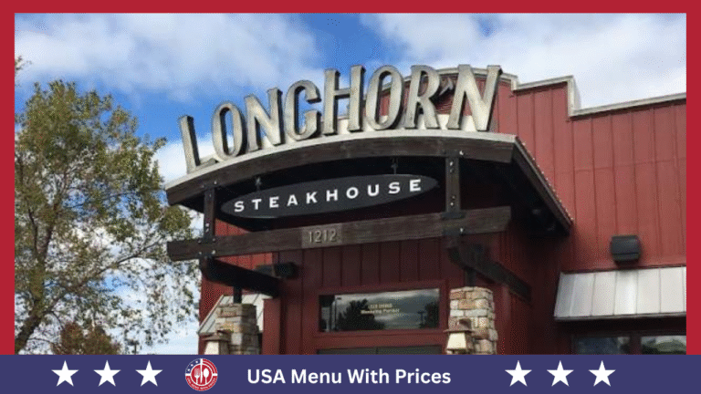 LongHorn menu with prices in USA