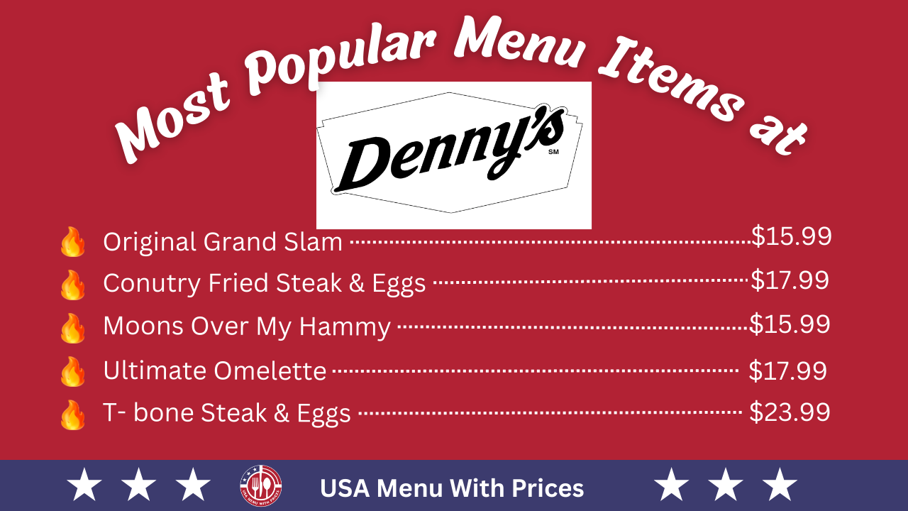 Most Popular Menu Items at Denny's Menu