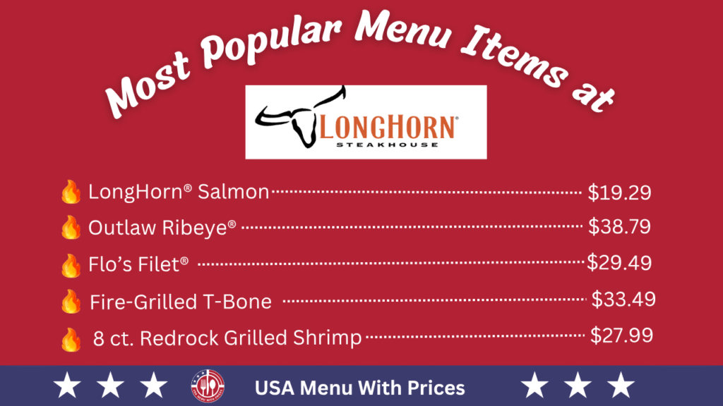 Most Popular Menu Items at LongHorn Steakhouse